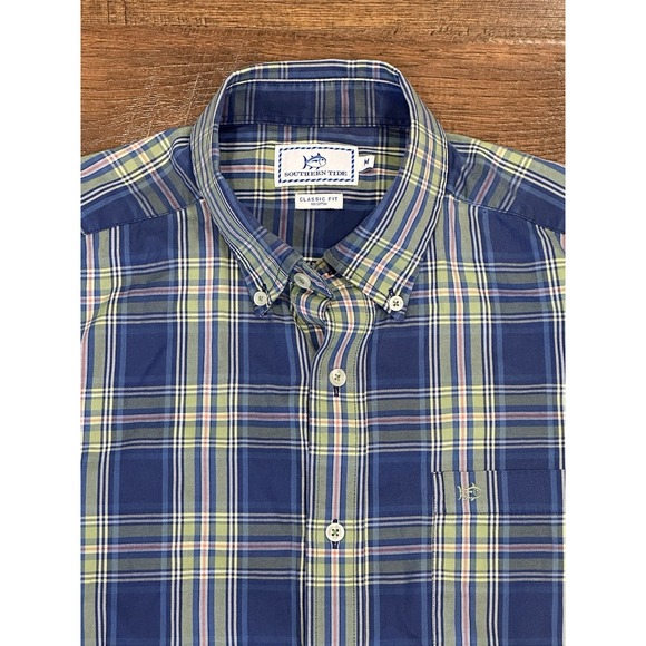 Southern Tide Other - Southern Tide Button Down Shirt Mens M Blue Plaid Classic Fit Long Sleeve